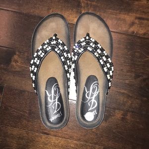 J.Reneé Beaded Sandals